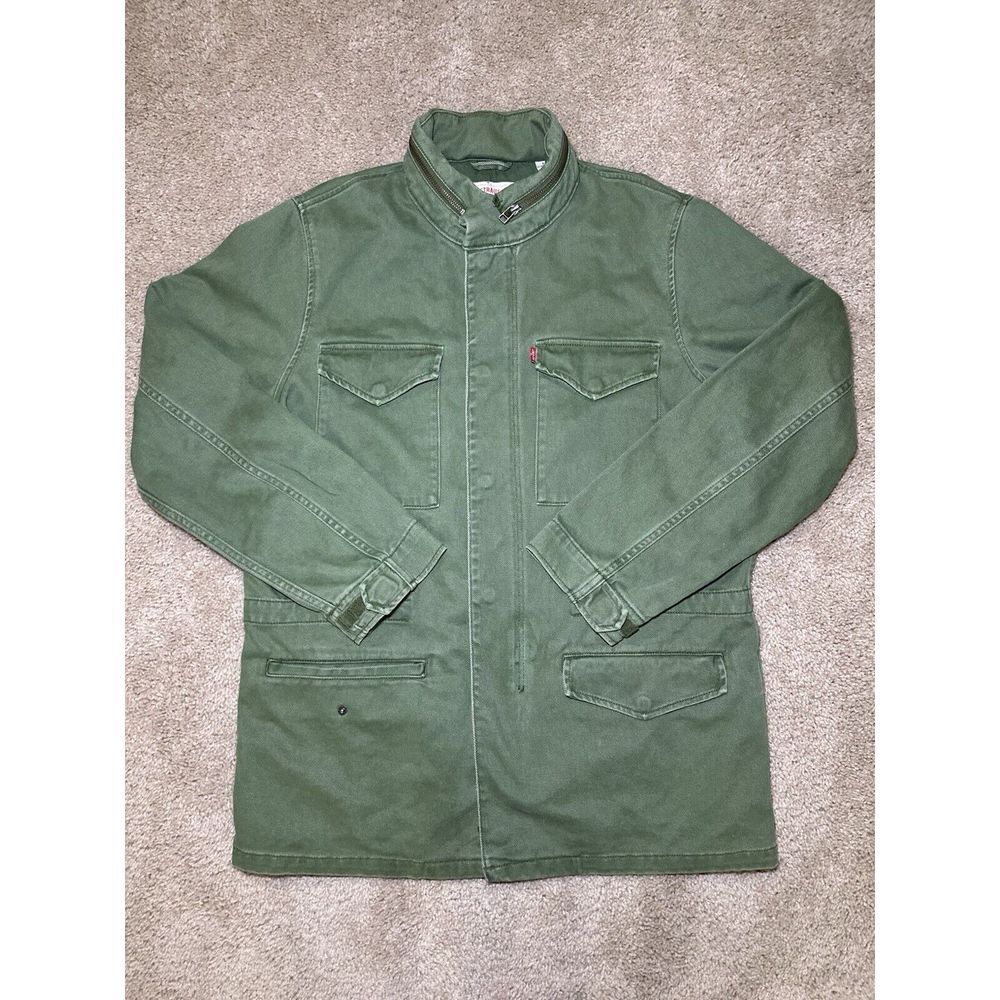Vintage Mens‎ Levis Strauss & Co Green Cotton Denim Zip Up Jacket Size Large